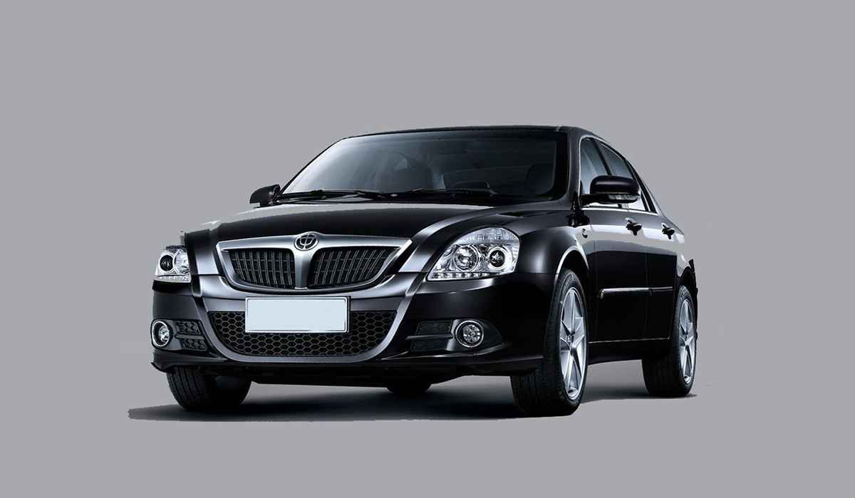 Black Brilliance sedan with a chrome grille