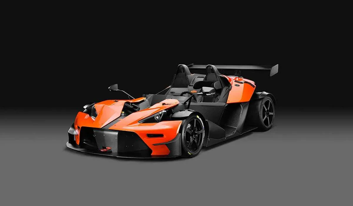 Orange open-cockpit KTM X-Bow car