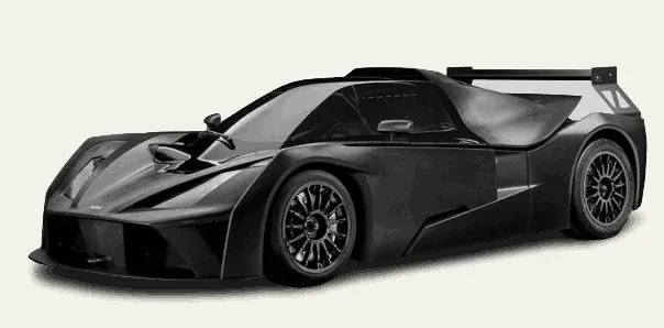 Enclosed KTM X-Bow competition car with a rear wing